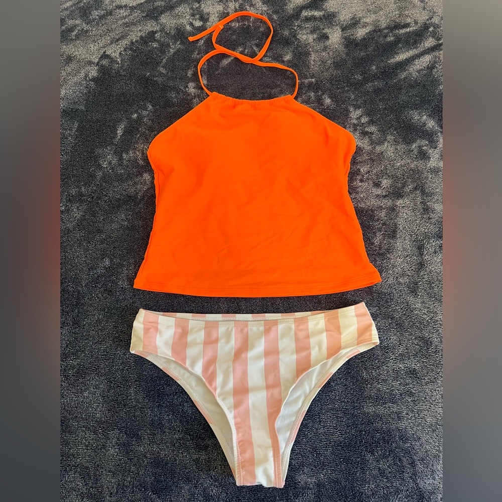Bright Orange and Pink Two Piece Set